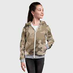 Толстовка на молнии детская Камуфляж сепия, цвет: 3D-меланж — фото 2