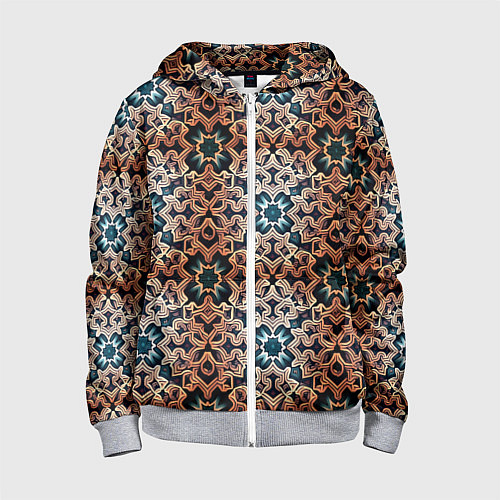 Детская толстовка на молнии Паттерн luxury узоры / 3D-Меланж – фото 1
