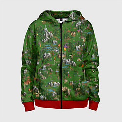 Толстовка на молнии детская Герои 3 Карта Сопряжения, цвет: 3D-красный