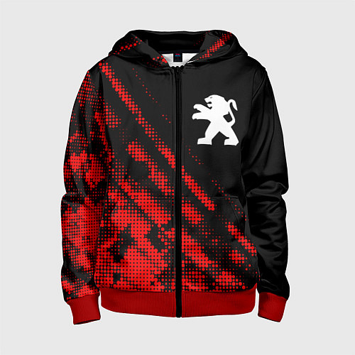 Детская толстовка на молнии Peugeot sport grunge / 3D-Красный – фото 1