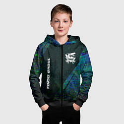 Толстовка на молнии детская Tokyo Ghoul glitch blue, цвет: 3D-черный — фото 2