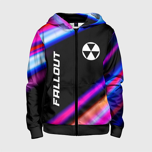 Детская толстовка на молнии Fallout speed game lights / 3D-Черный – фото 1