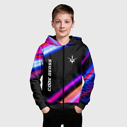 Толстовка на молнии детская Code Geass speed anime lights, цвет: 3D-черный — фото 2