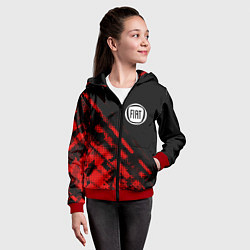 Толстовка на молнии детская Fiat sport grunge, цвет: 3D-красный — фото 2