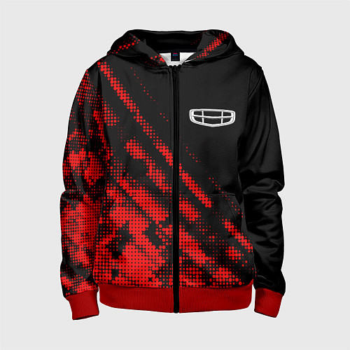 Детская толстовка на молнии Geely sport grunge / 3D-Красный – фото 1