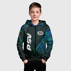 Толстовка на молнии детская PSV glitch blue, цвет: 3D-черный — фото 2