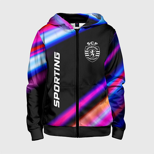 Детская толстовка на молнии Sporting speed game lights / 3D-Черный – фото 1