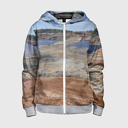 Толстовка на молнии детская Карьер Уральский марс, цвет: 3D-меланж