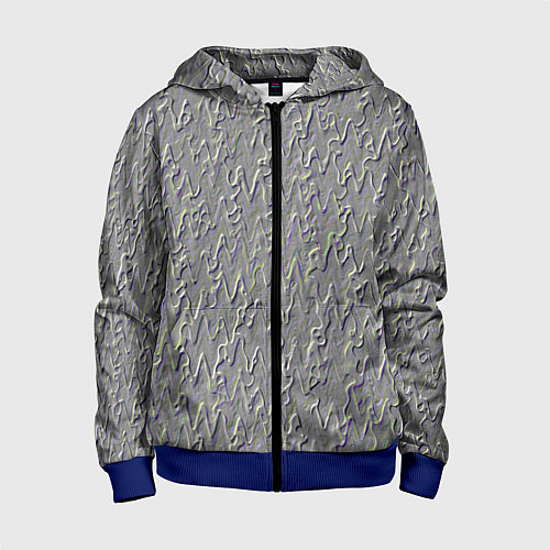 Детская толстовка на молнии Тиснение метала / 3D-Синий – фото 1