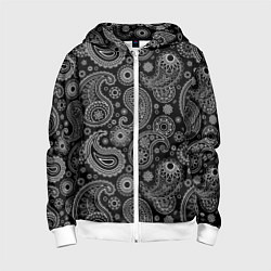 Детская толстовка на молнии Пейсли на черном