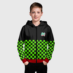 Толстовка на молнии детская Minecraft клетка, цвет: 3D-красный — фото 2