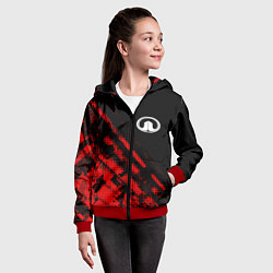 Толстовка на молнии детская Great Wall sport grunge, цвет: 3D-красный — фото 2
