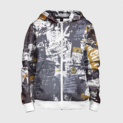 Детская толстовка на молнии Газетная страничка