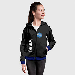 Толстовка на молнии детская NASA logo usa space, цвет: 3D-синий — фото 2