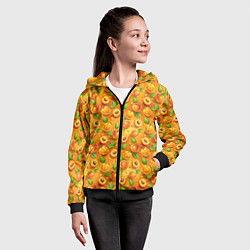Толстовка на молнии детская Сочные сладкие абрикосы паттерн, цвет: 3D-черный — фото 2