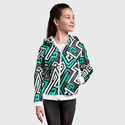 Толстовка на молнии детская Разноцветный лабиринт, цвет: 3D-белый — фото 2