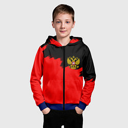 Толстовка на молнии детская Россия красные краски, цвет: 3D-синий — фото 2