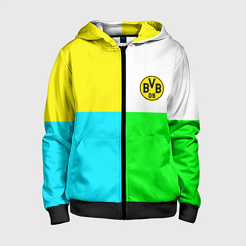 Детская толстовка на молнии Borussia color cport / 3D-Черный – фото 1