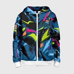 Толстовка на молнии детская Настоящая абстракция, цвет: 3D-белый