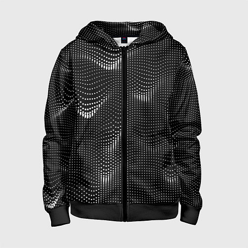 Детская толстовка на молнии Чёрная оптическая иллюзия из точек / 3D-Черный – фото 1