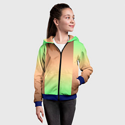 Толстовка на молнии детская Фисташковый комбинированный градиент, цвет: 3D-синий — фото 2