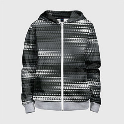 Детская толстовка на молнии Тёмный серый абстрактные полосы