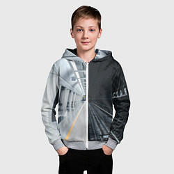 Толстовка на молнии детская Метро Москвы, цвет: 3D-меланж — фото 2