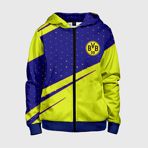 Детская толстовка на молнии Borussia logo geometry / 3D-Синий – фото 1