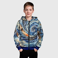 Толстовка на молнии детская Джинсовая воронка - модный тренд, цвет: 3D-синий — фото 2