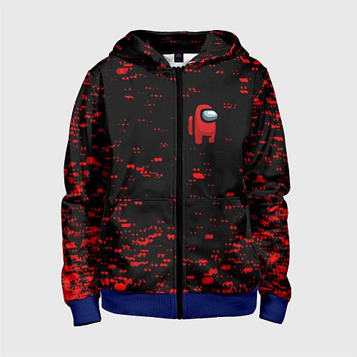 Детская толстовка на молнии Among us текстура краски / 3D-Синий – фото 1