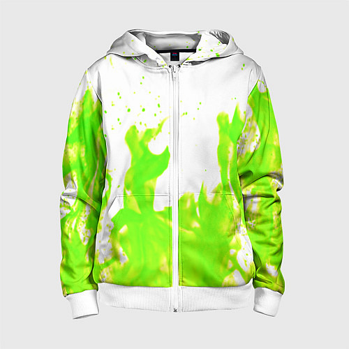 Детская толстовка на молнии Кислотный огонь / 3D-Белый – фото 1