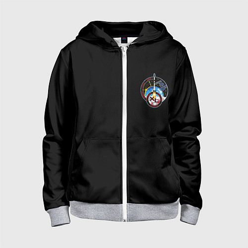 Детская толстовка на молнии Nasa space logo usa steel / 3D-Меланж – фото 1