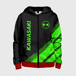 Детская толстовка на молнии Kawasaki - logo
