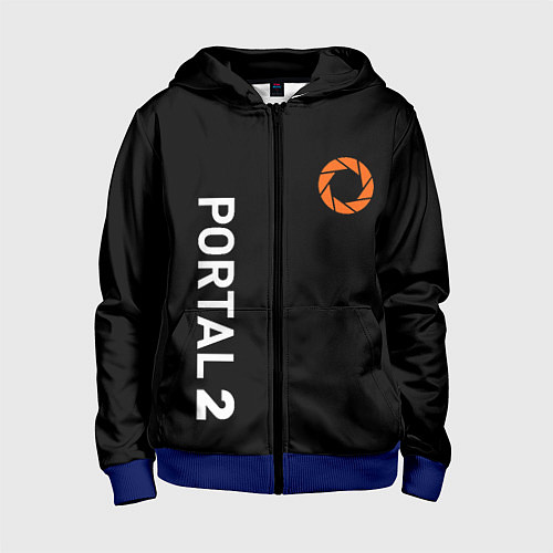 Детская толстовка на молнии Portal logo brend / 3D-Синий – фото 1