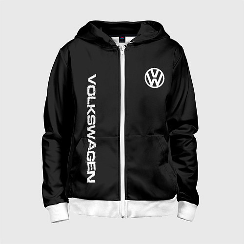 Детская толстовка на молнии Volkswagen logo white / 3D-Белый – фото 1