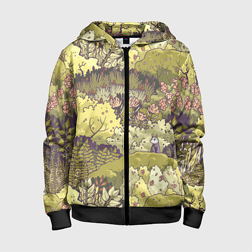 Детская толстовка на молнии Найди опоссума / 3D-Черный – фото 1