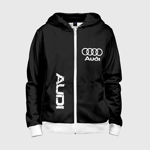 Детская толстовка на молнии AUDI sport white / 3D-Белый – фото 1