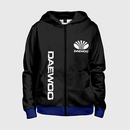 Детская толстовка на молнии Daewoo logo white / 3D-Синий – фото 1