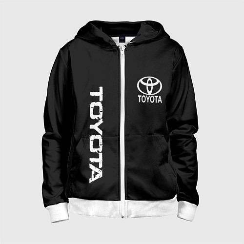 Детская толстовка на молнии Toyota logo white steel / 3D-Белый – фото 1