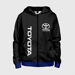 Толстовка на молнии детская Toyota logo white steel, цвет: 3D-синий