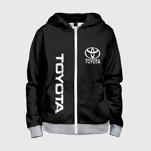 Детская толстовка на молнии Toyota logo white steel / 3D-Меланж – фото 1