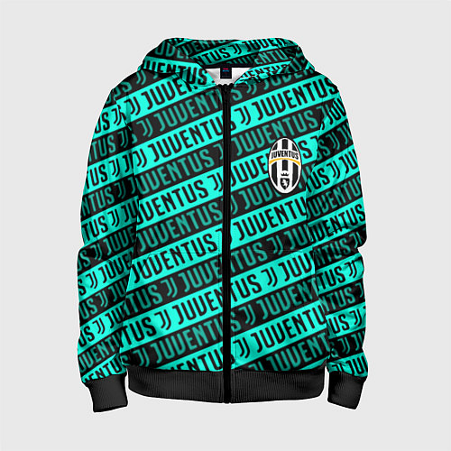 Детская толстовка на молнии Juventus pattern logo steel / 3D-Черный – фото 1