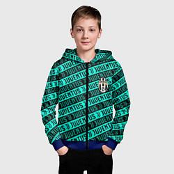 Толстовка на молнии детская Juventus pattern logo steel, цвет: 3D-синий — фото 2