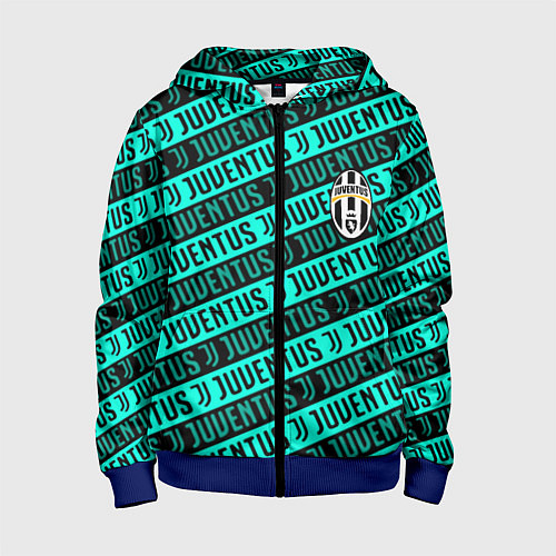 Детская толстовка на молнии Juventus pattern logo steel / 3D-Синий – фото 1