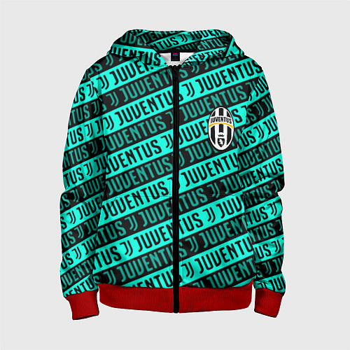 Детская толстовка на молнии Juventus pattern logo steel / 3D-Красный – фото 1