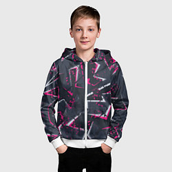 Толстовка на молнии детская Яркий абстрактный узор для спорта, цвет: 3D-белый — фото 2