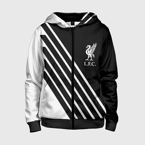 Детская толстовка на молнии Liverpool sport fc geometry / 3D-Черный – фото 1