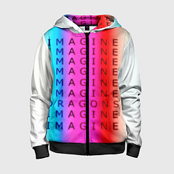 Детская толстовка на молнии Imagine Dragons neon rock