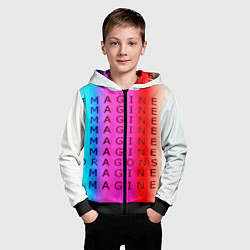Толстовка на молнии детская Imagine Dragons neon rock, цвет: 3D-черный — фото 2