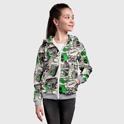 Толстовка на молнии детская Свободный стиль, цвет: 3D-меланж — фото 2